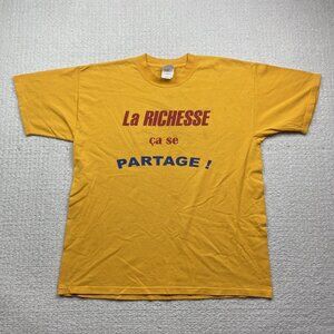 VTG CSN Confédération des syndicats nationaux Union T-shirt Men Sz XL Yellow